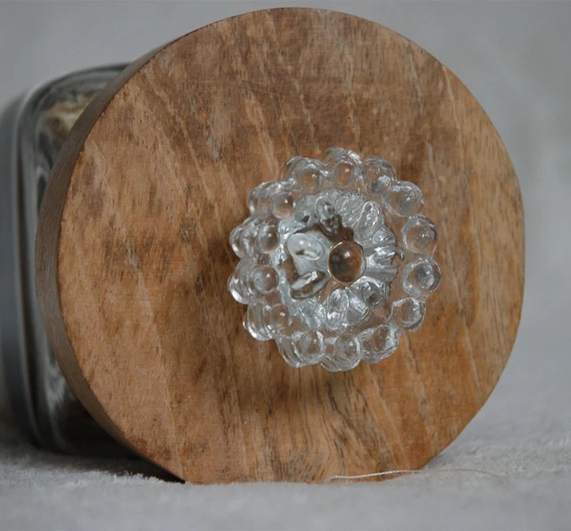 Lot De 12 Boutons De Traction Pour Armoire Design Floral Cristal Dans Un Bocal De Rangement En Verre 2