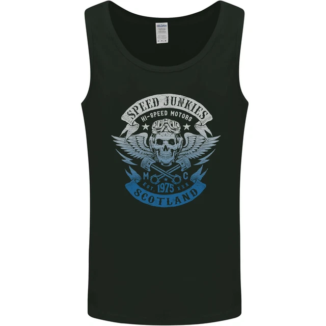 Scotland Speed Junkies Biker Motorcycle Mens Vest Tank Top
