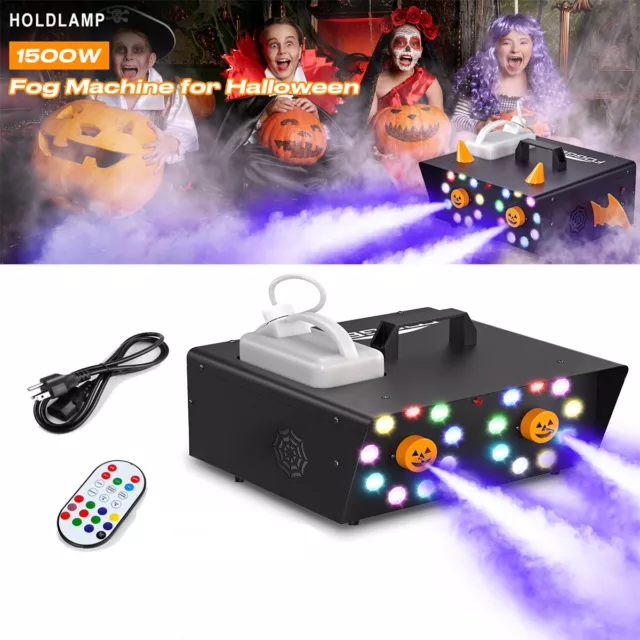 1500W 18 LED RGB Smoke Fog Machine Wireless Remote DJ Party Stage Fogger Smoker