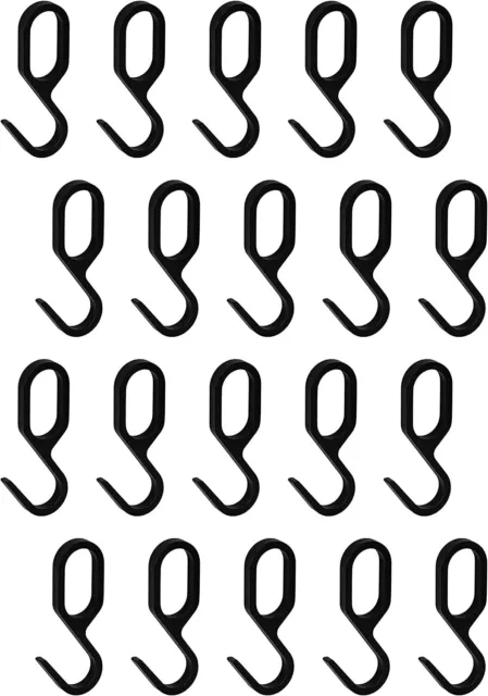 20x Crochet de Suspension Noir Ovale Patères À Diapositive Sur Barre Vêtements