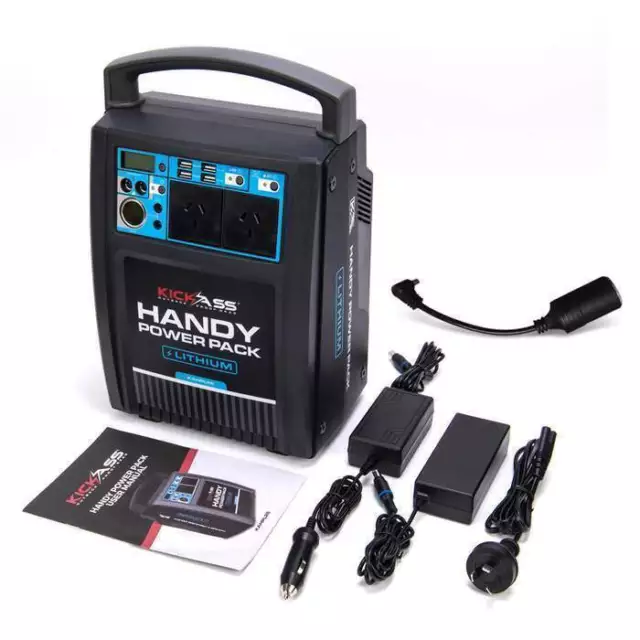 KickAss Lithium Handy Pack - Built-in 200W Inverter & Accessory Sockets