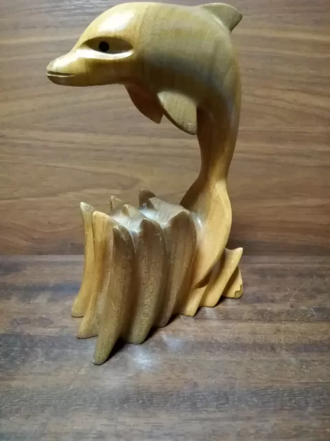 Vintage Wooden Dolphin Figurine