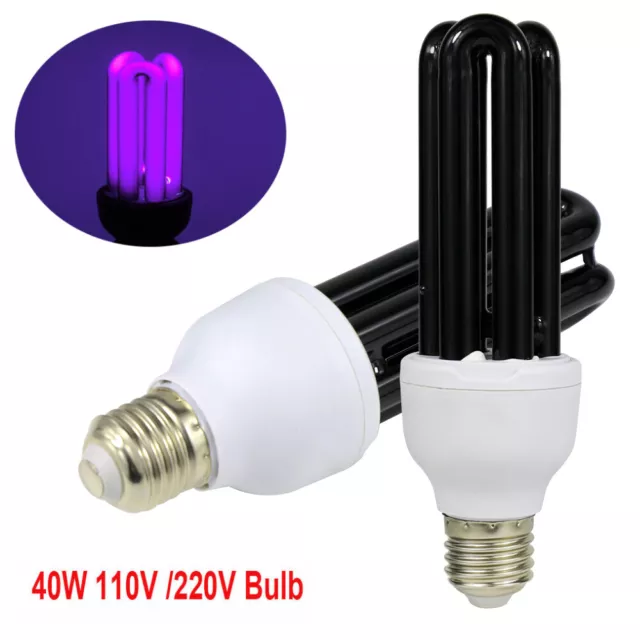 40W E27 E26 UV Light Bulb Ultraviolet Fluorescent Blacklight Lamp Very Bright