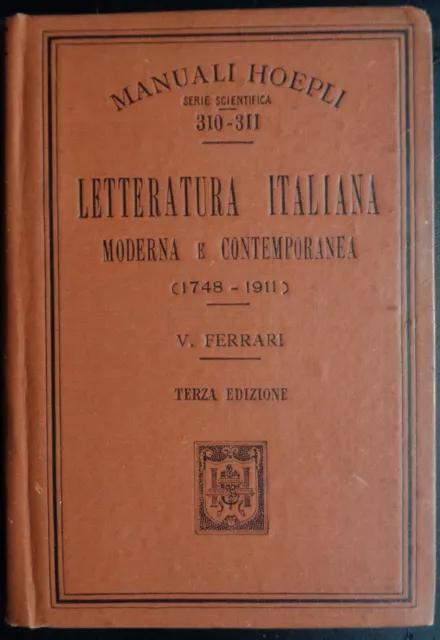 Sconto 40% - Manuali Hoepli: Ferrari Letteratura Italiana (1748-1911)