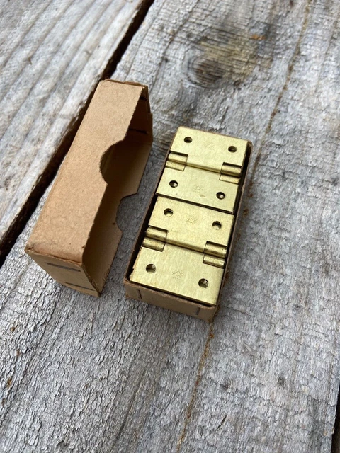 24 Vintage solid brass 1-1/2" butt hinges steel rivet pins ASSA made in Sweden