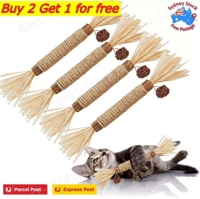 Cat Toys Silvervine Chew Stick Kitten Treat Catnip Toy Cleaning Teeth Toys AU