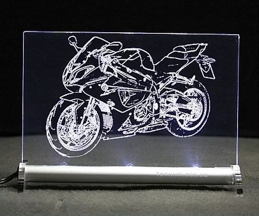 BMW S 1000 RR  als Gravur auf LED Leuchtschild präsent Geschenk