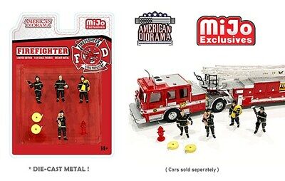 American Diorama Set 1/64 Figurines Firefighters Set Pompiers (NG07)