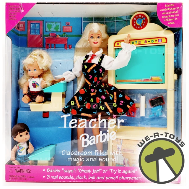 BARBIE TEACHER DOLL Set Blonde Hair Girl Brunette Hair Boy 1995