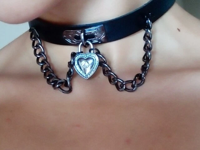 Collier noir anneau CHOKER GOTHIQUE PUNK COLLAR BDSM SOUMISE DOMINATION