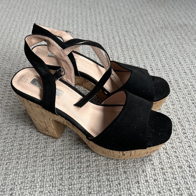 Black wedge sandals clearance size 5
