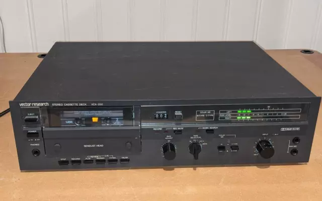 Vintage 1980s Vector Research VCX-200 Stereo Cassette Deck Player - Working 2