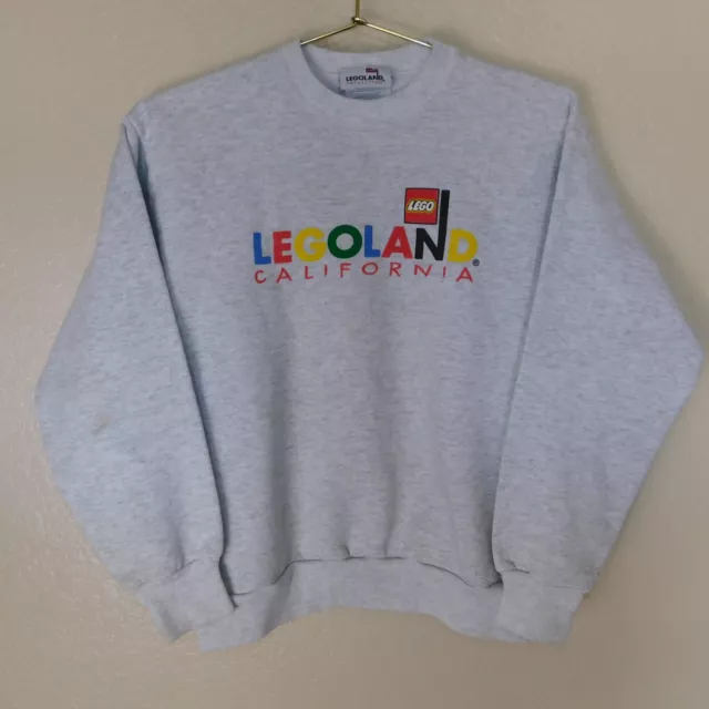 Vintage Legoland California Sweatshirt Youth L 90s Long Sleeve Logo Gray Casual