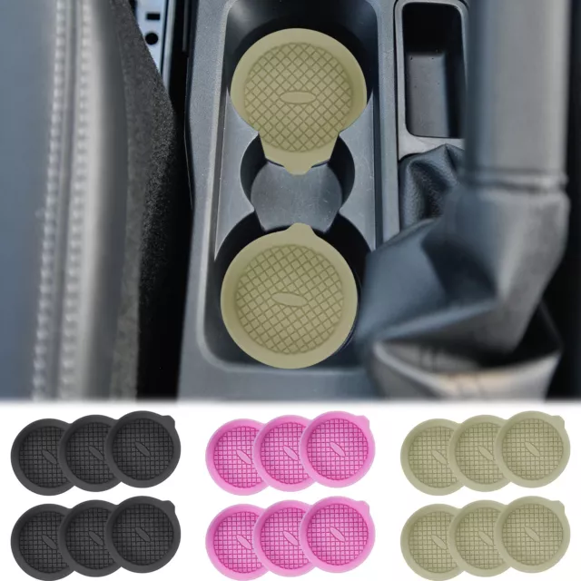 6 Pcs Car Cup Coasters 2.75In Car Coasters PVC Car Cup Holder Coaster moQLv