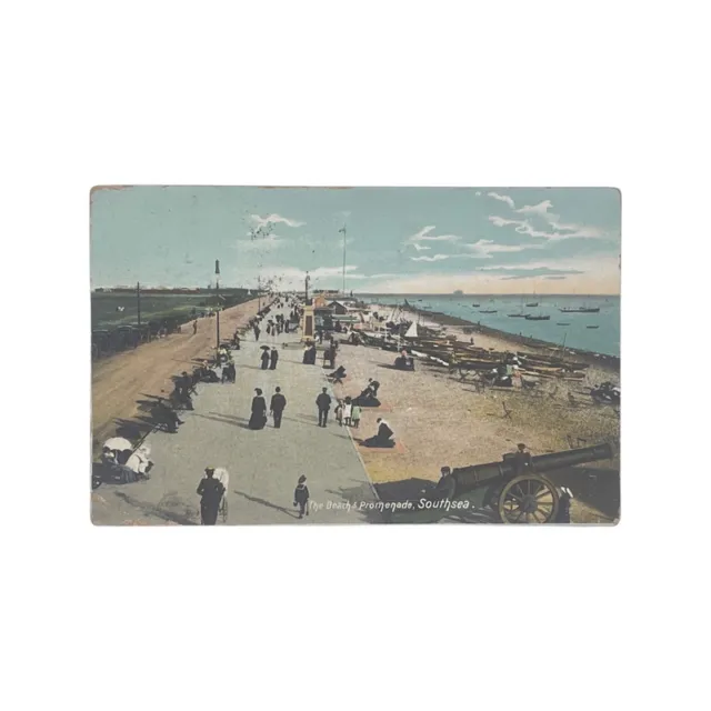 The Beach & Promenade, Southsea, Hampshire 1904 Postcard