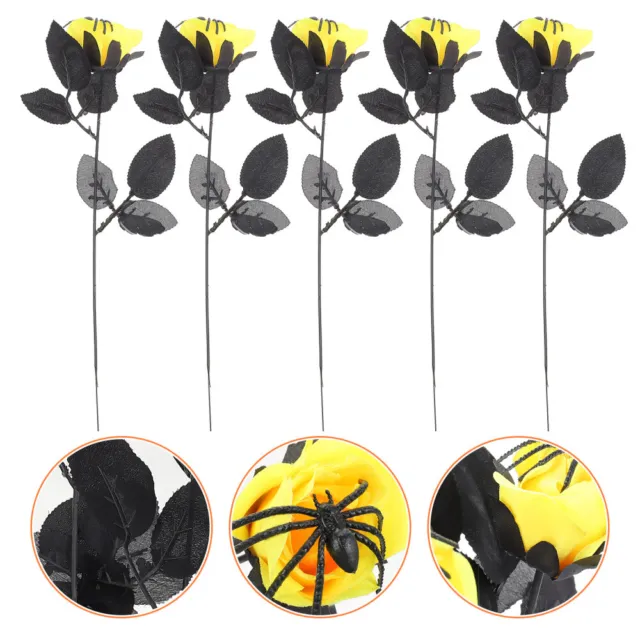 5 pz rami di fiori in poliestere artificiale ragno decorazione Halloween