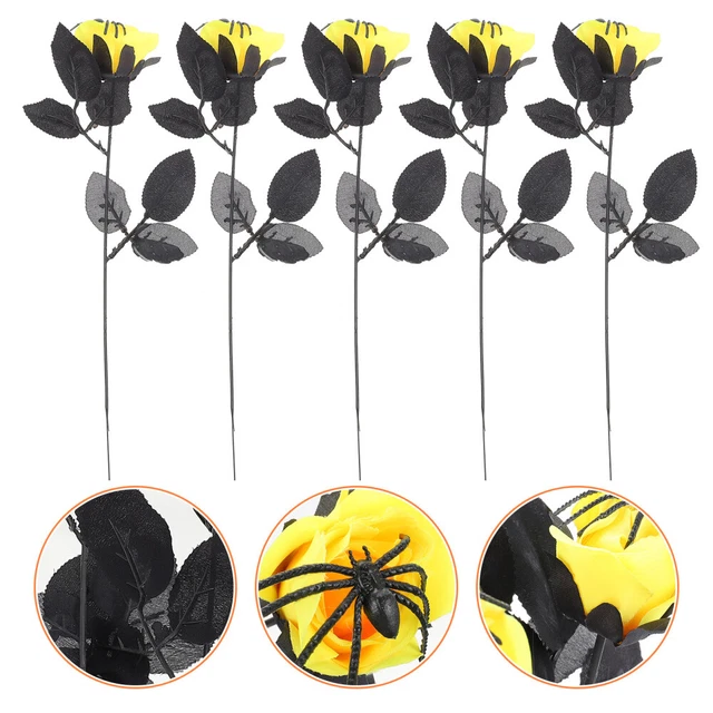 5 pz rami di fiori in poliestere artificiale ragno decorazione Halloween