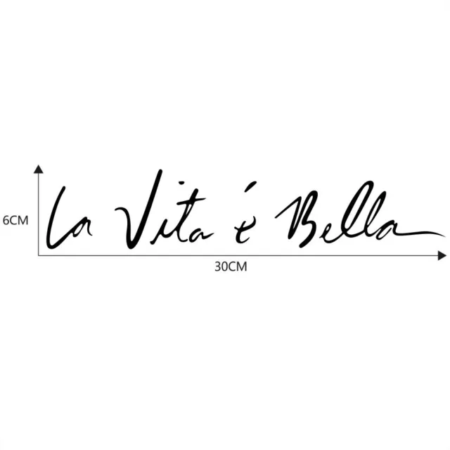 La Vita e Bella Decals English Beautiful Life Stickers Decor For Car Door Bonnet