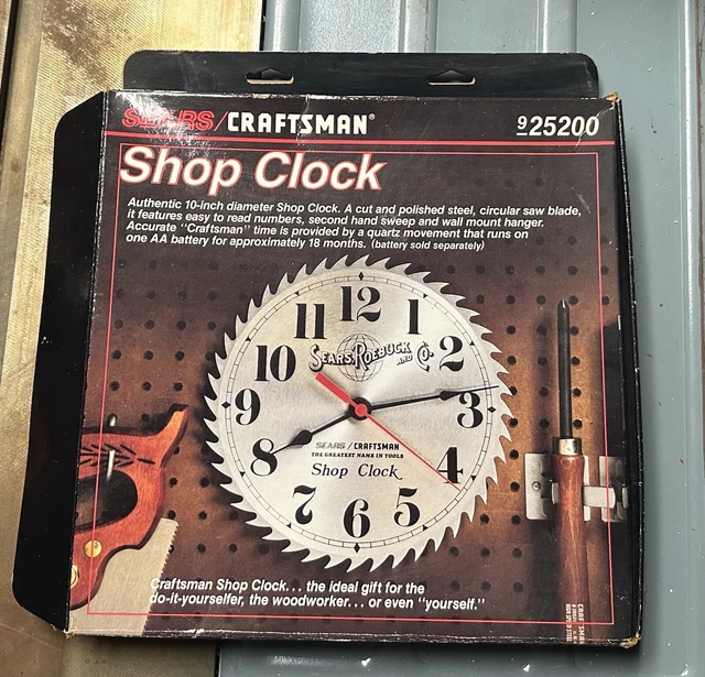 VINTAGE CRAFTSMAN SEARS Roebuck 10" Steel Saw Blade Shop Clock 925200