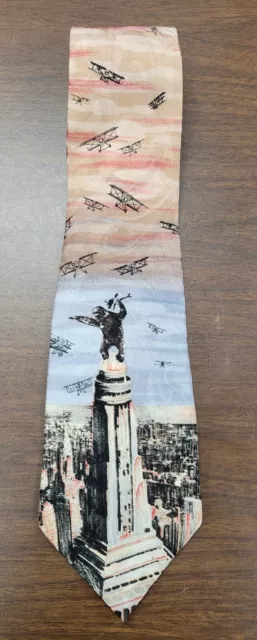 American Film Classics -  King Kong Neck Tie Empire State Building Airplane Silk