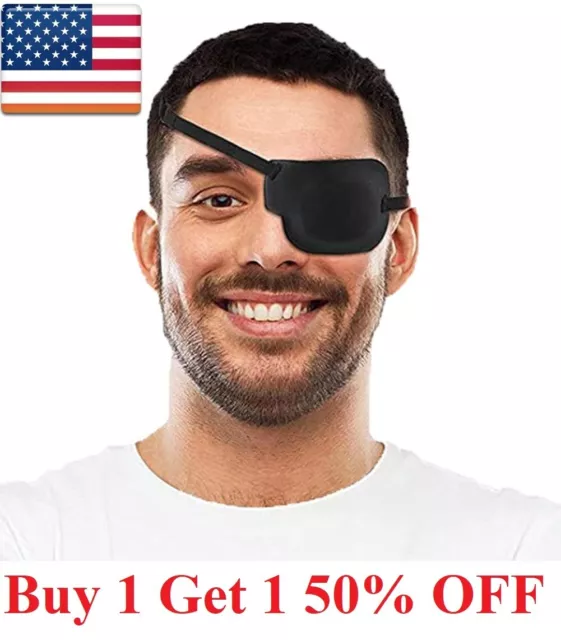 Concave Eye Patch /Foam Groove Eyeshades Adjustable Strap Medical Use  Washable