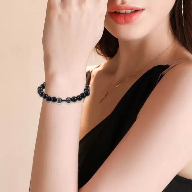 2pcs Dumbbell Bracelets for Men Women Dumbbell Beads Bracelets Beaded Jewelry
