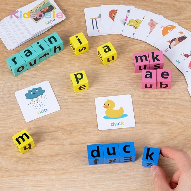 BLOCKS LETTER SPELLING Game Puzzle Matching Alphabet Flash Wooden Cards blocks-letter-spelling-game-puzzle-matching-alphabet-flash-wooden-cards
