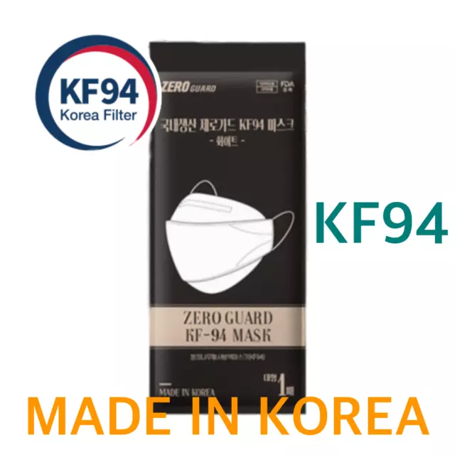 10 PCS Adult KF94 White Korea Face Mask 4 Layer Protective 3D Made in Korea