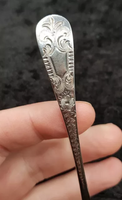 1904 Antique English Sterling Silver 5" Ornate Spoon - Markers Levesley Brothers 2