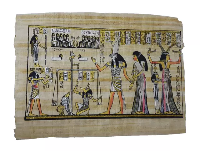 Rare Authentic Hand Painted Ancient Egyptian Papyrus 16x12 Inch