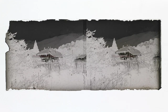 France Montagne Photo Stereo L6n10 Vintage NEGATIVE Glass Plate 2