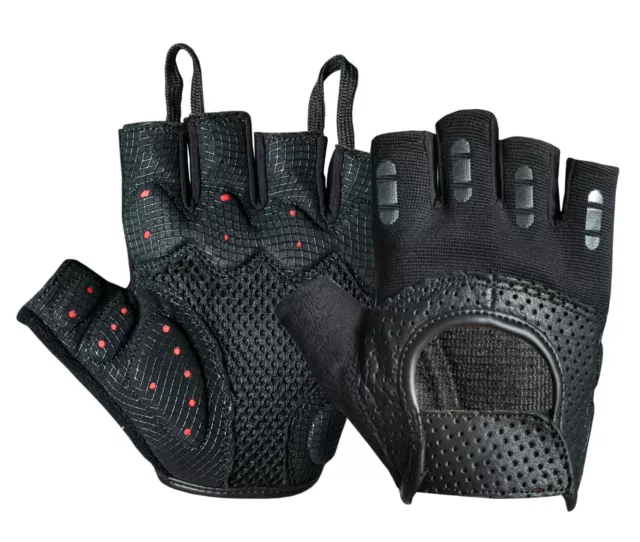 Nuevo Acolchado Guantes Ciclismo Cuero Perforado Bicicleta Bici Sin dedos Medio