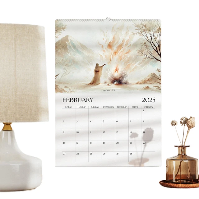 2025 MONTHLY CHRISTIAN Bible Story Wall Calendar WireBinding Wall
