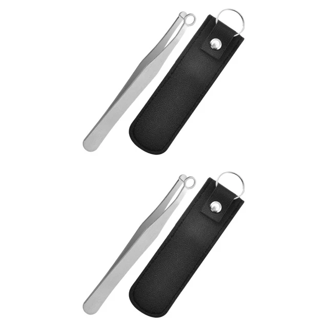 2 set fermacapelli naso rotondo 9,8 x 1 cm acciaio inossidabile uomo