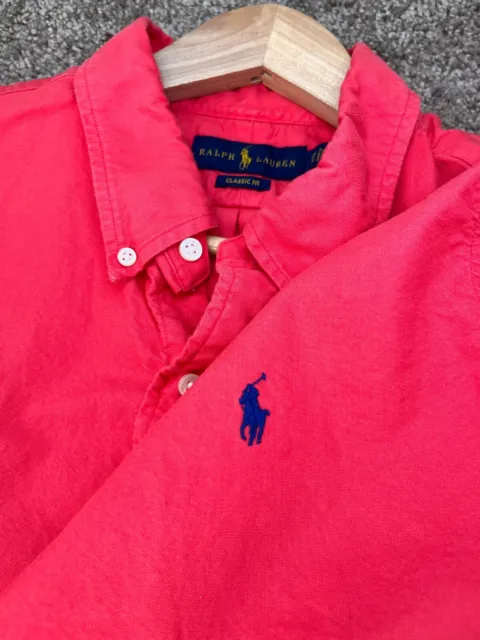 Polo Ralph Lauren Starboard Red Garment-Dyed Button Shirt Men's Sz XXL Navy Pony