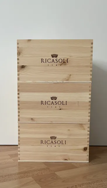 Caja de vino-3x6'er caja de vino-decoración- Castillo de brolio- Ricasoli-