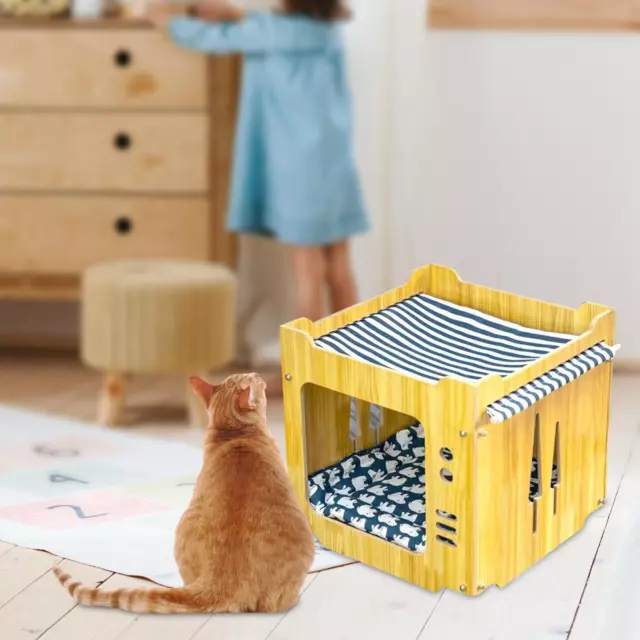 Indoor Cats Cube Bed Hideout Cat Scratcher Lounge for Kittens Small Animals