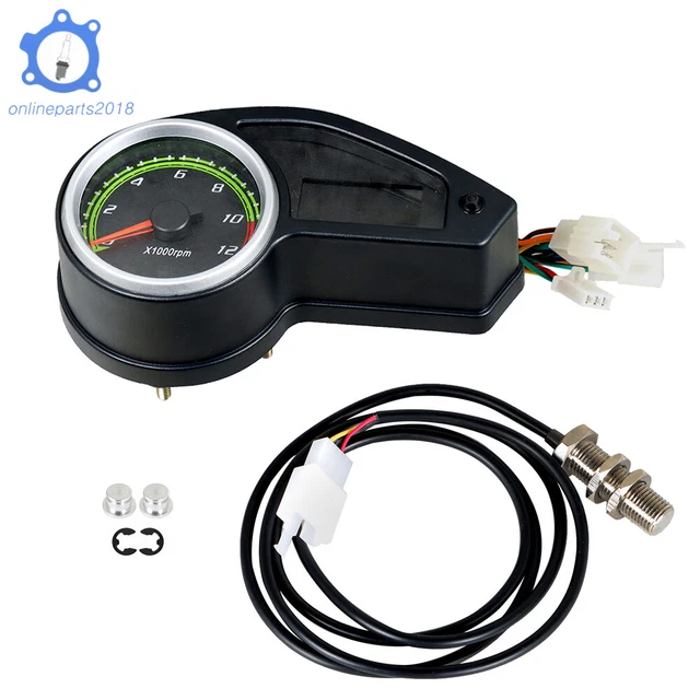 Motorcycle LCD Digital Speedometer Odometer Tachometer Gauge Sensor RPS Hawk 250