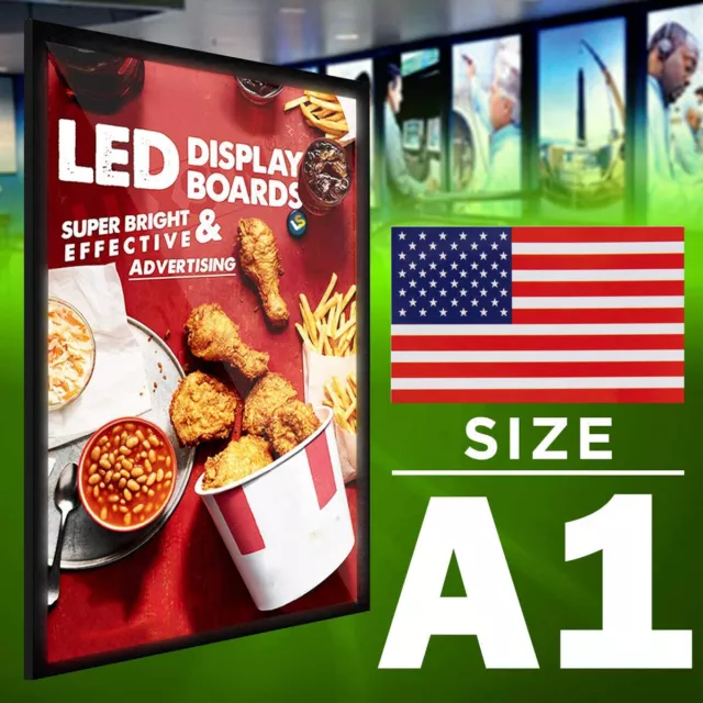 LED Light Box Backlit Snap Poster Frame Aluminum Restaurant Menu Board LED Signs