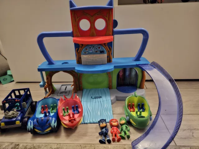 PJ Masks Headquarters HQ Playset Bundle- Figures with Cars