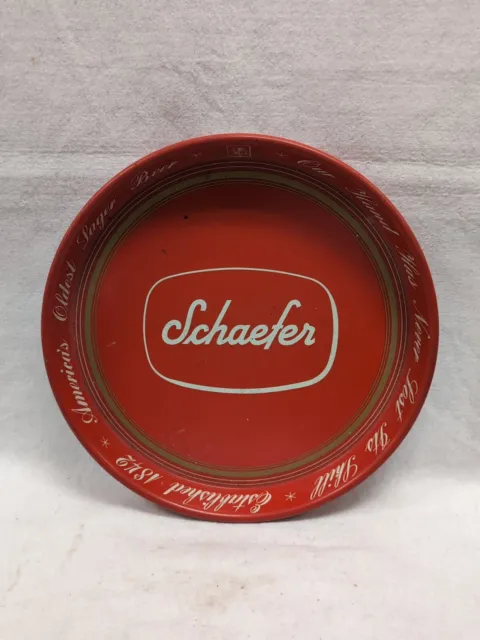 Vintage Schaefer Beer Metal Tray 13”