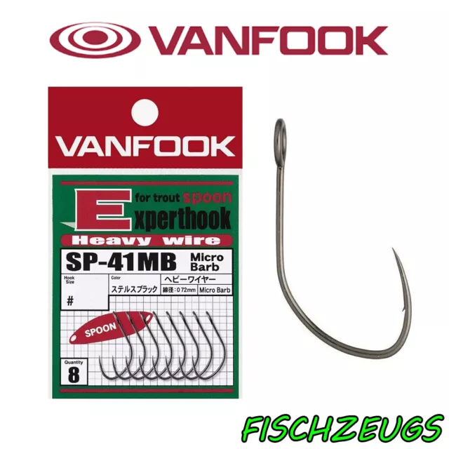 VanFook SP-41MB Einzelhaken mit großen Öhr Spoon Wobbler Gr. 1/0-10 SPB-41B(neu)