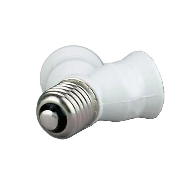 Lot De 2 Adaptateurs E27 Vers Prise électrique | Convertisseur Douille Ampoule Pour Rallonge, Polarisé, 90-240V - Idéal Pour Lampes Ou Cache-prise - 4