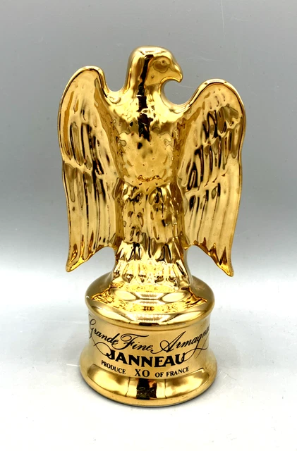 Vintage Grande Fine Armagnac Janneau France Gold Eagle Bottle Top