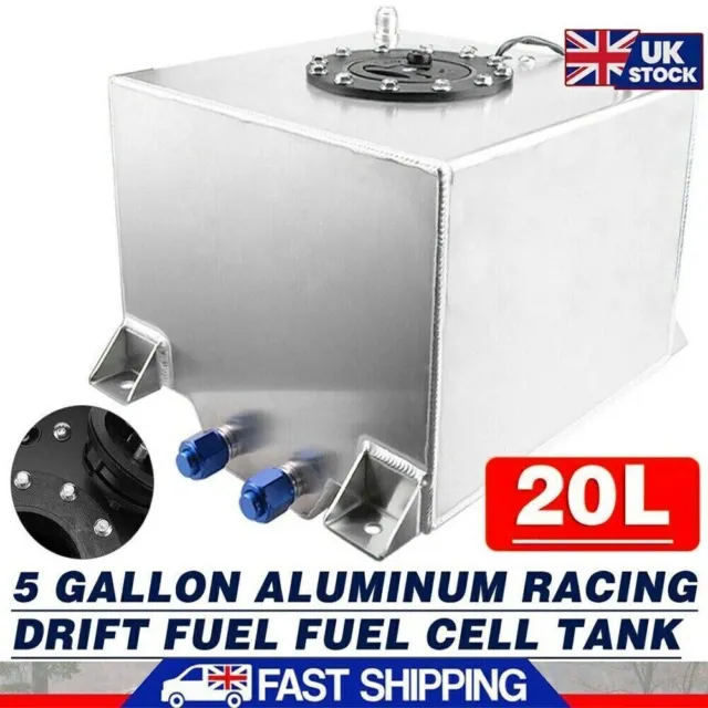 NEW 5 Gallon 20L Aluminum Racing Drift Fuel Cell Tank With Cap Foam Outside AU