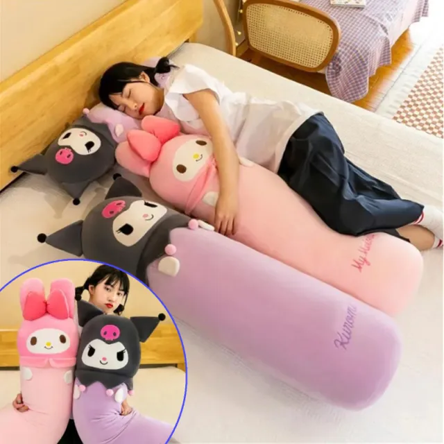 Sanrio Kulomi My Melody Long Pillow Plush Toys Kawaii Soft Sleeping Cushion Doll