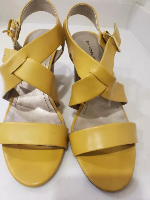 Bandolino  Marigold Yellow Leather Stappy 3" Sandals Size 9M