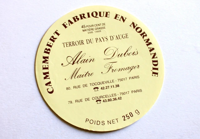 Étiquette Ancienne Boîte Camembert Normandie - Manoir De L'Isle - France