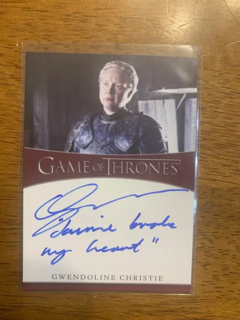 Game Of Thrones Gwendoline Christie 10-25 Print Run Auto Signed Inscription