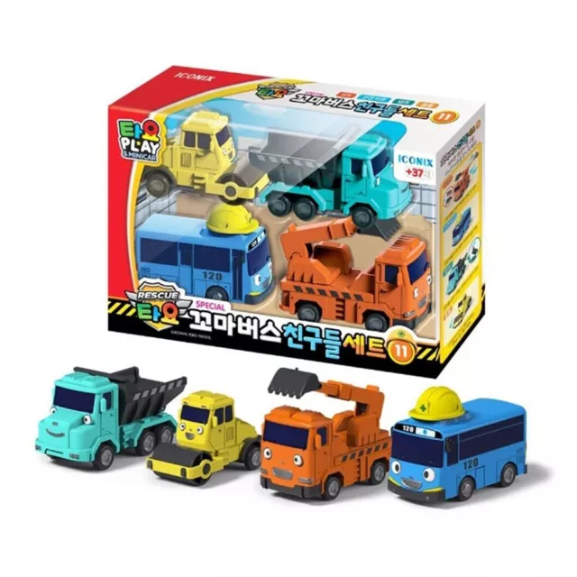 Tayo The Little Bus Friends Special Set 11 (Digger, Tayo, Dump, RollRoll)